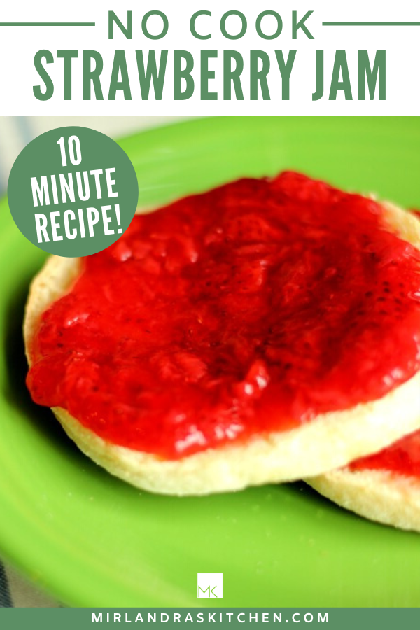 10 minute no cook strawberry jam promo image