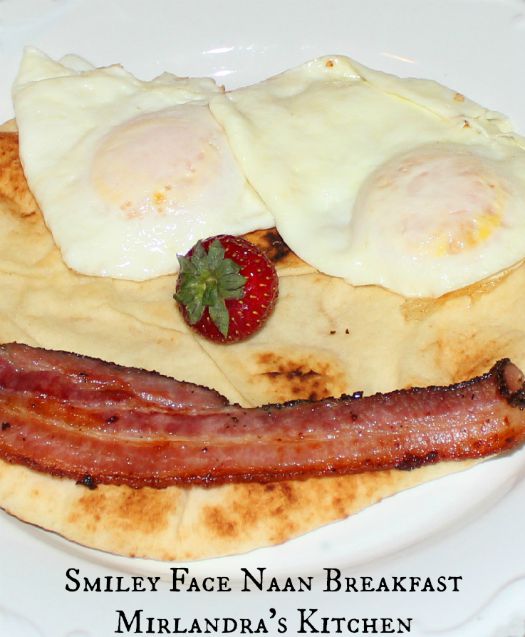 This cute breakfast with naan bread is yummy, simple and great for birthdays and breakfast in bed. Sometimes it is fun to do something a bit more playful!