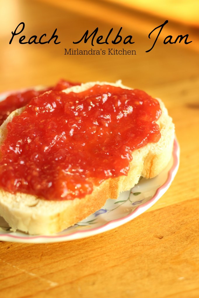 This classic Peach Melba Jam is a great mix of peaches and raspberries. It is one of my favorite jams. Instructions for canning the jam are included. 