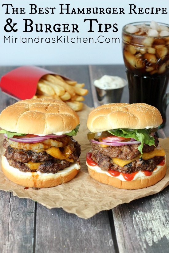 This is the best hamburger recipe for juicy, tender burgers everybody loves. My 9 easy hamburger making and grilling tips will have you making the perfect hamburgers all year. Check out my easy tip for making the perfect patty without tools. You can change this recipe up for pineapple / teriyaki burgers in a flash and they are SO good.