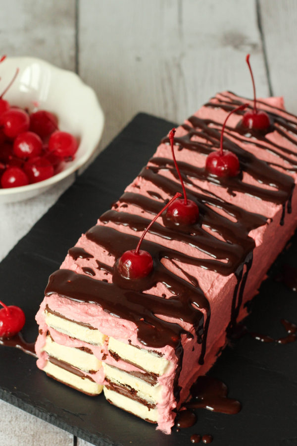 Chocolate Covered Cherry Ice Cream Sandwich Cake Mirlandra's Kitchen