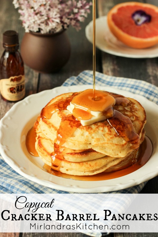 These Copycat Cracker Barrel Pancakes are a bit better than the ones served at the restaurant. Only 5 ingredients, and instructions to make a homemade mix.
