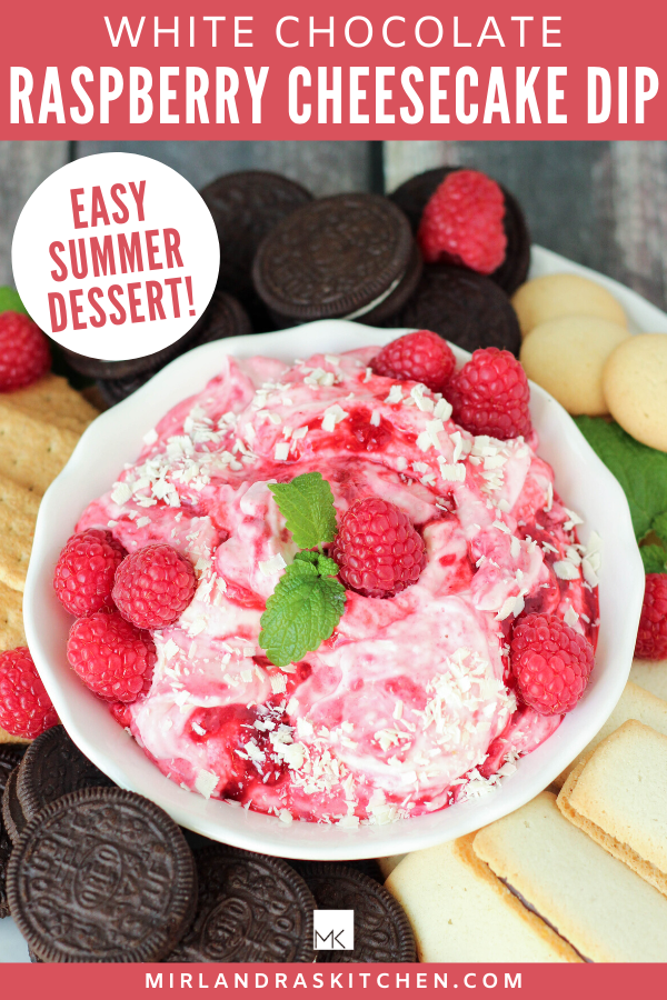 white chocolate cheesecake raspberry cheesecake dip promo image