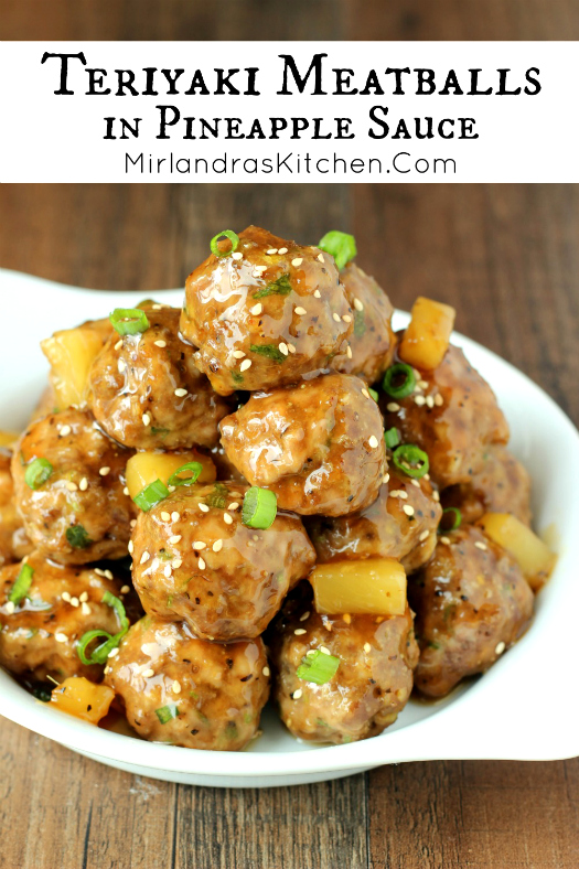 These flavorful meatballs in a sweet teriyaki pineapple sauce always go quickly! We serve them as appetizers or with rice and veggies for a simple dinner.