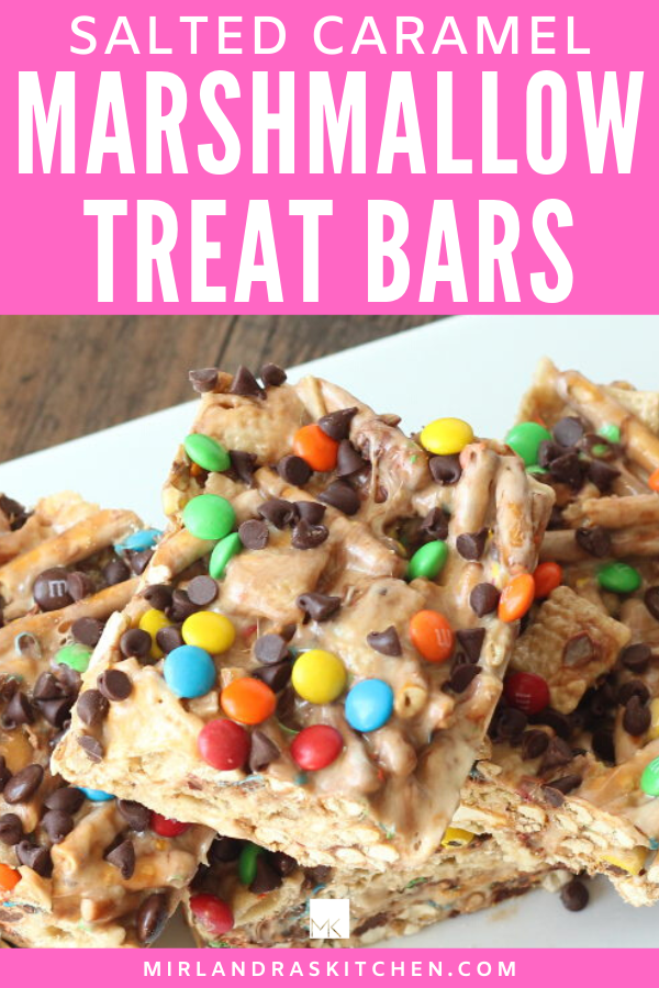 salted caramel marshmallow treat bars promo image