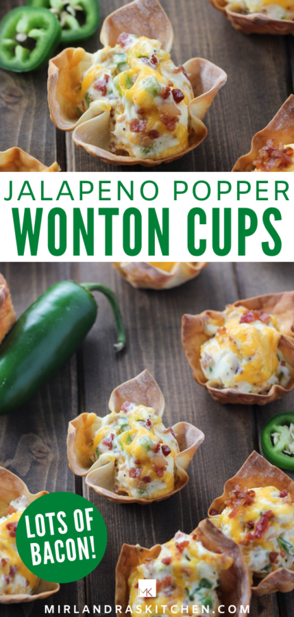 Jalapeño Popper Wonton Cups - Mirlandra's Kitchen