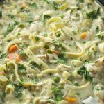 Creamy Crock-Pot Chicken Noodle Soup is savory and comforting on a cold, winter day. The soup is easy to toss together and the crock does all the work!