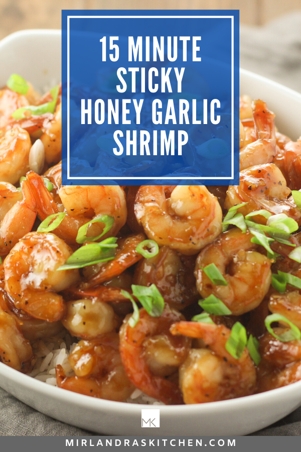 sticky honey garlic shrimp promo image