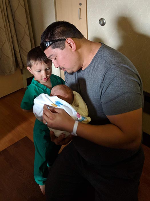 Jack meets baby ella in the hospital.