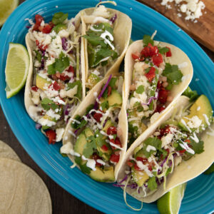 Fresh, delicious Baja style fish tacos. These are made with cod and are a quick and healthy family dinner.