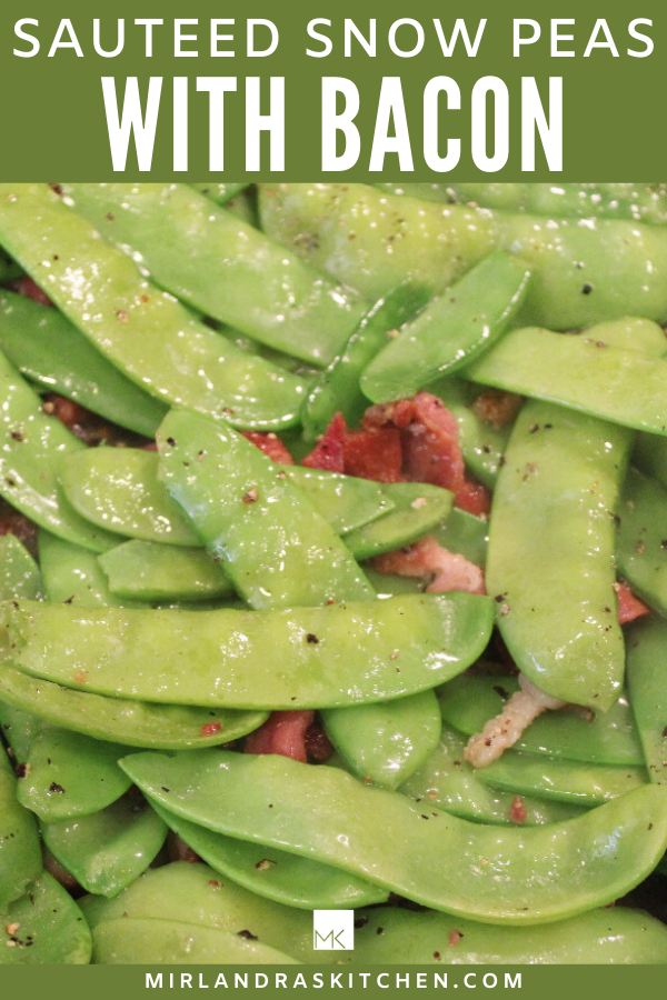 snow peas with bacon promo image