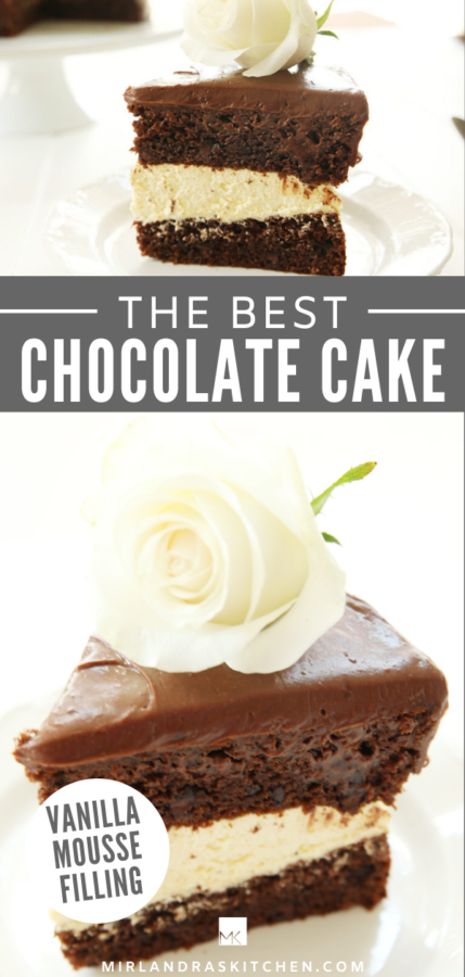 Chocolate Cake with Ganache and Vanilla Mousse Filling promo image