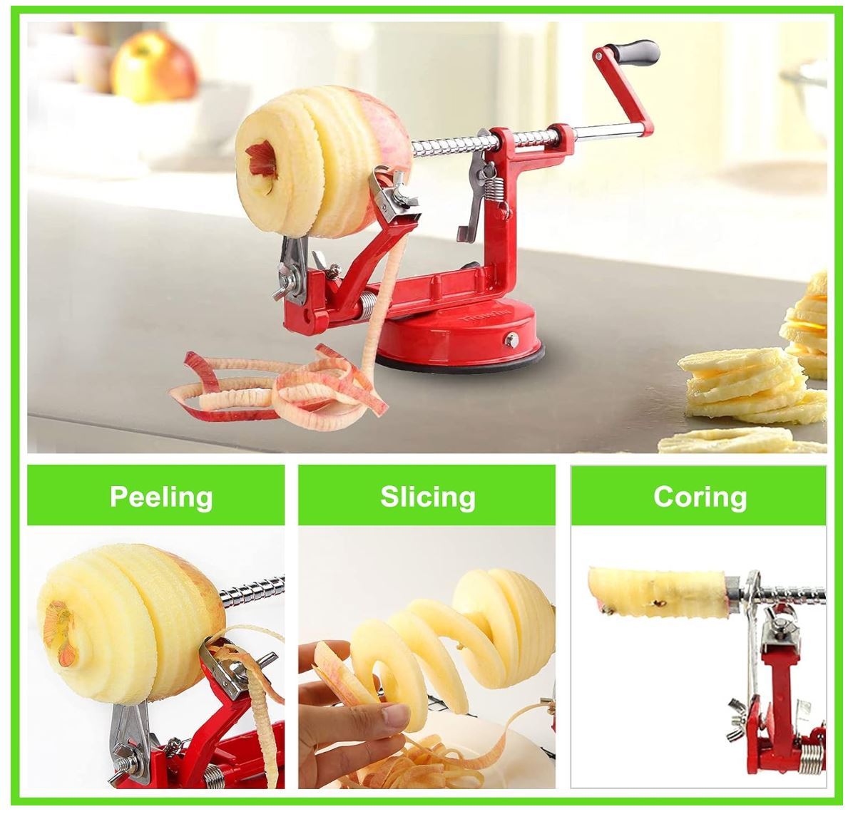 apple slicer and peeler and corer coring apples