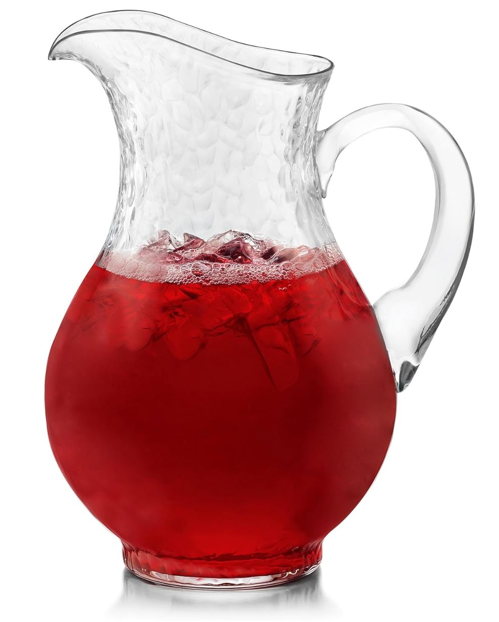 Libbey Yucatan Glass Pitcher with cool ripple pattern across the clear glass.