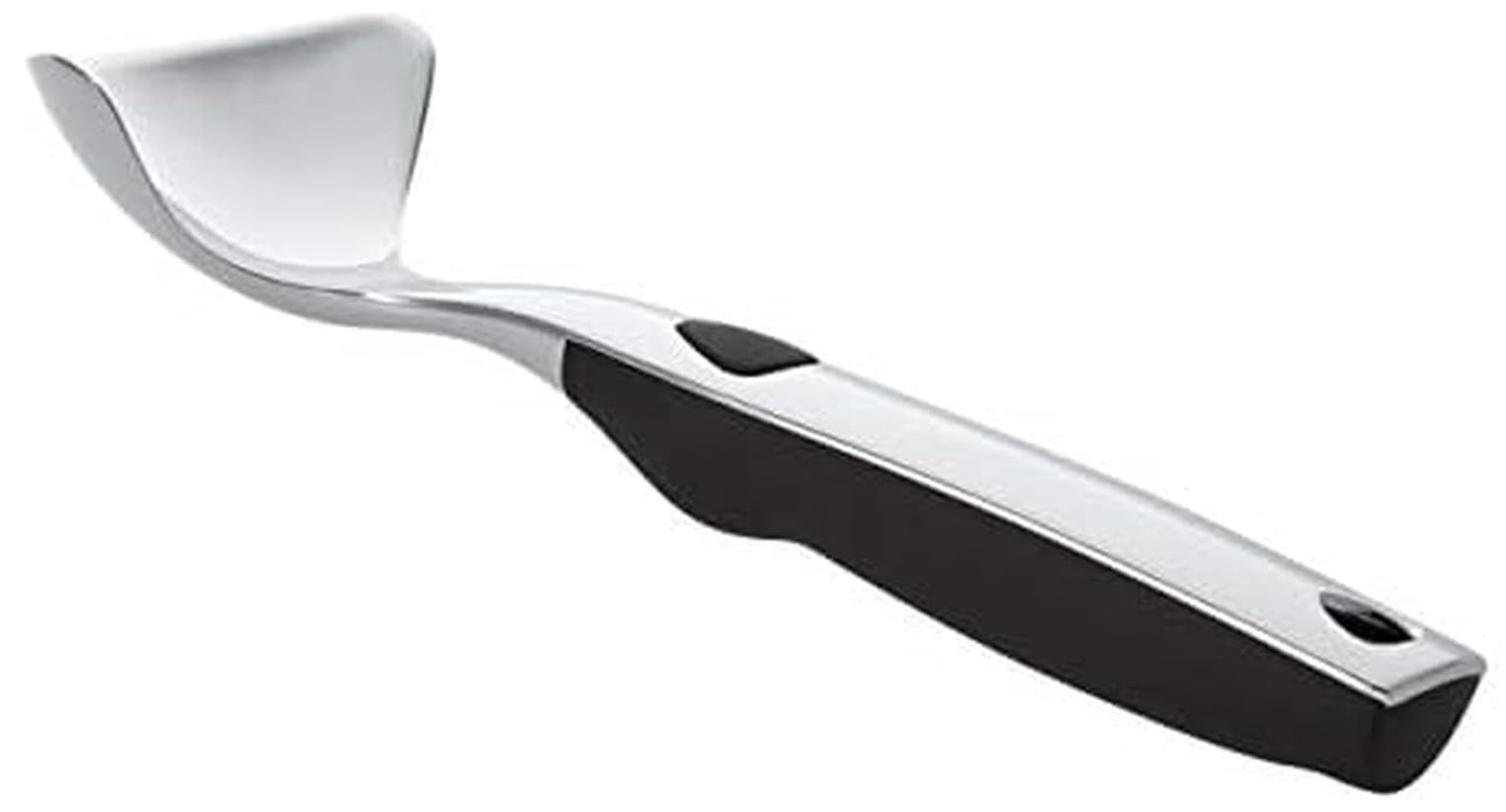 unconventional ice cream scoop from copco, stainless and black