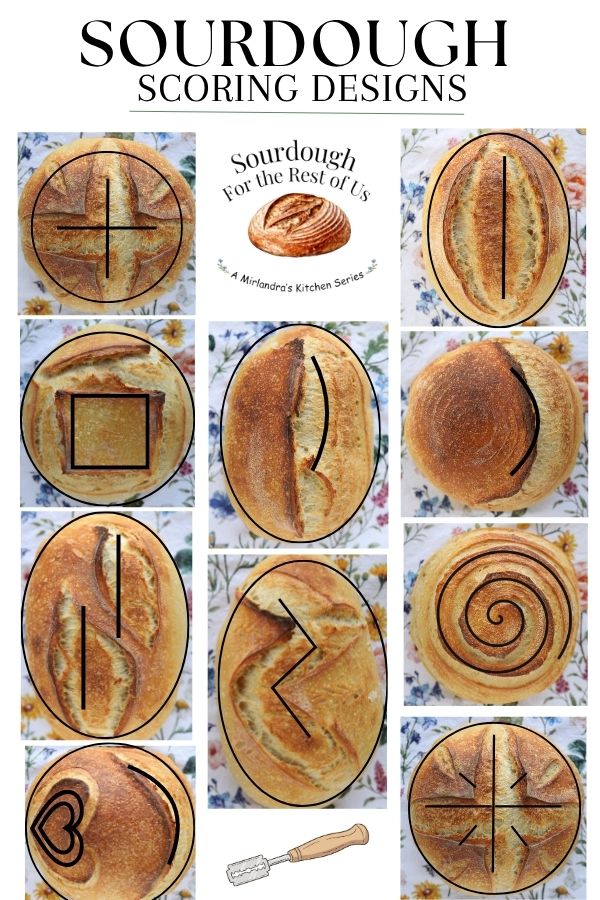 Sourdough scoring guide Pinterest promo image. 